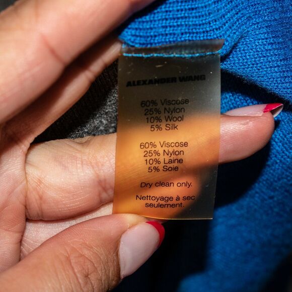 T Alexander Wang Women's Scoop Neck Sweater Dress Gray Blue Knit Small - Picture 7 of 7